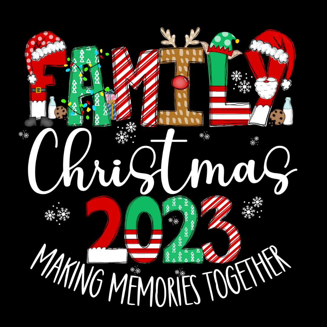 Family Christmas 2023-Toddler Shirt-White Font