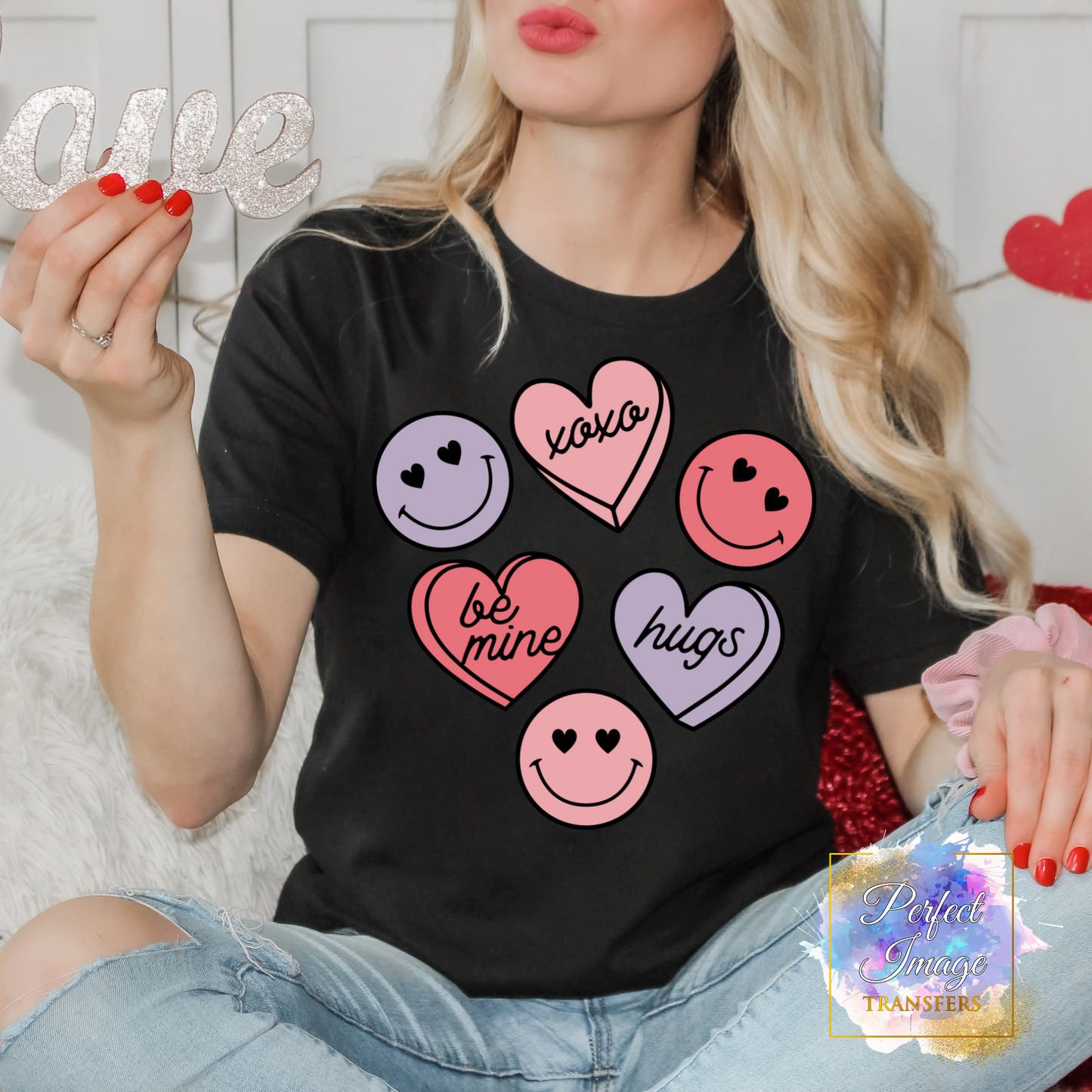 Heart And Smiles~Clear Screen Print Transfer