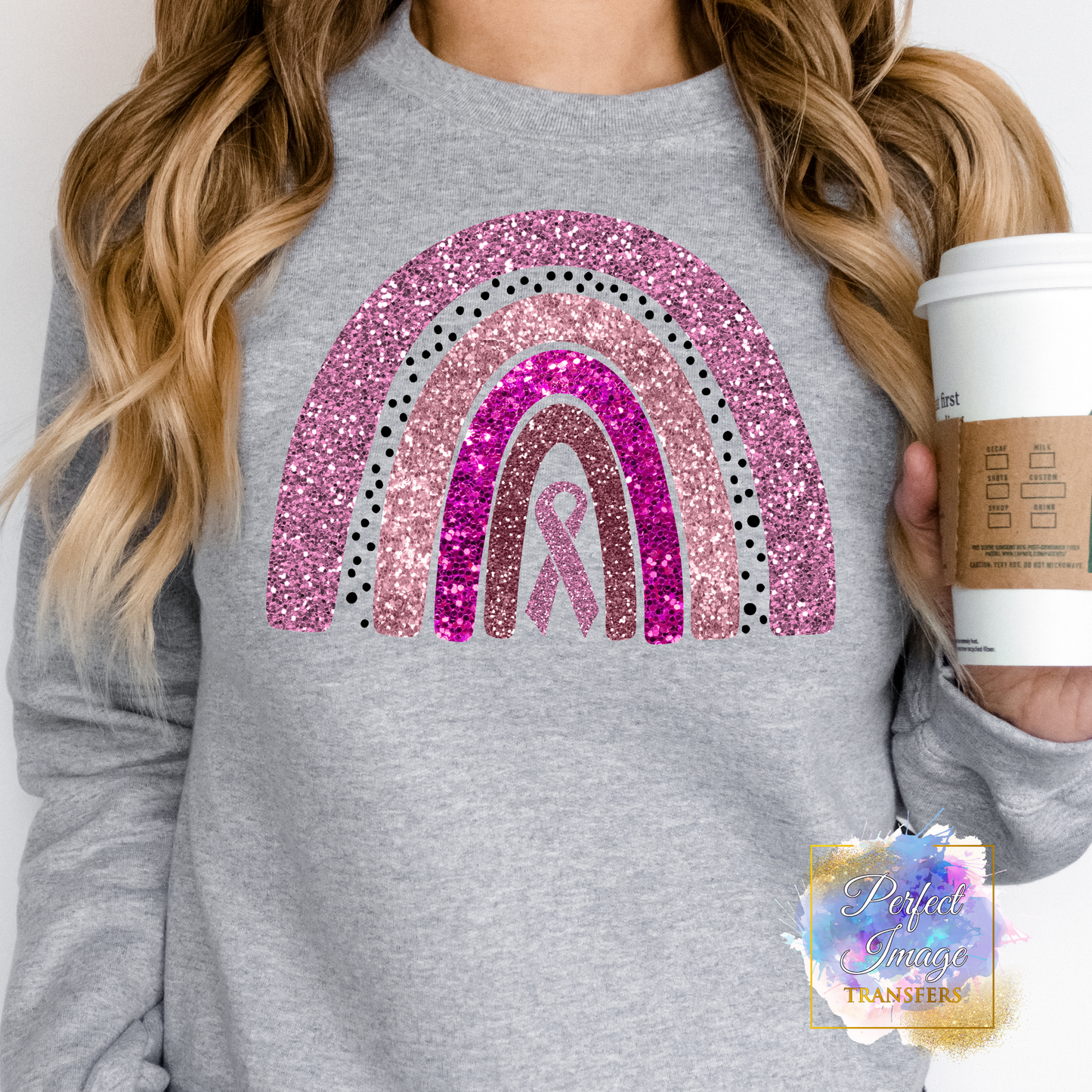 Breast Cancer Rainbow-Clear Screen Print Transfer