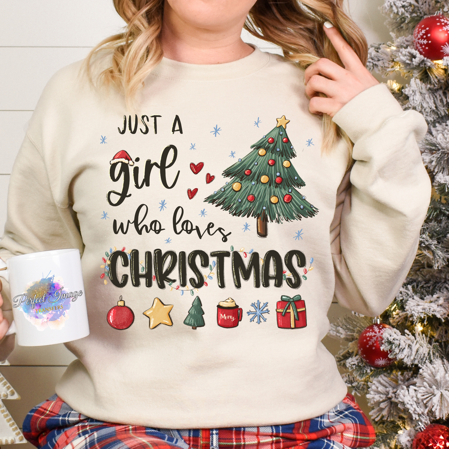 Just a Girl who loves Christmas-Clear Screen Print Transfer