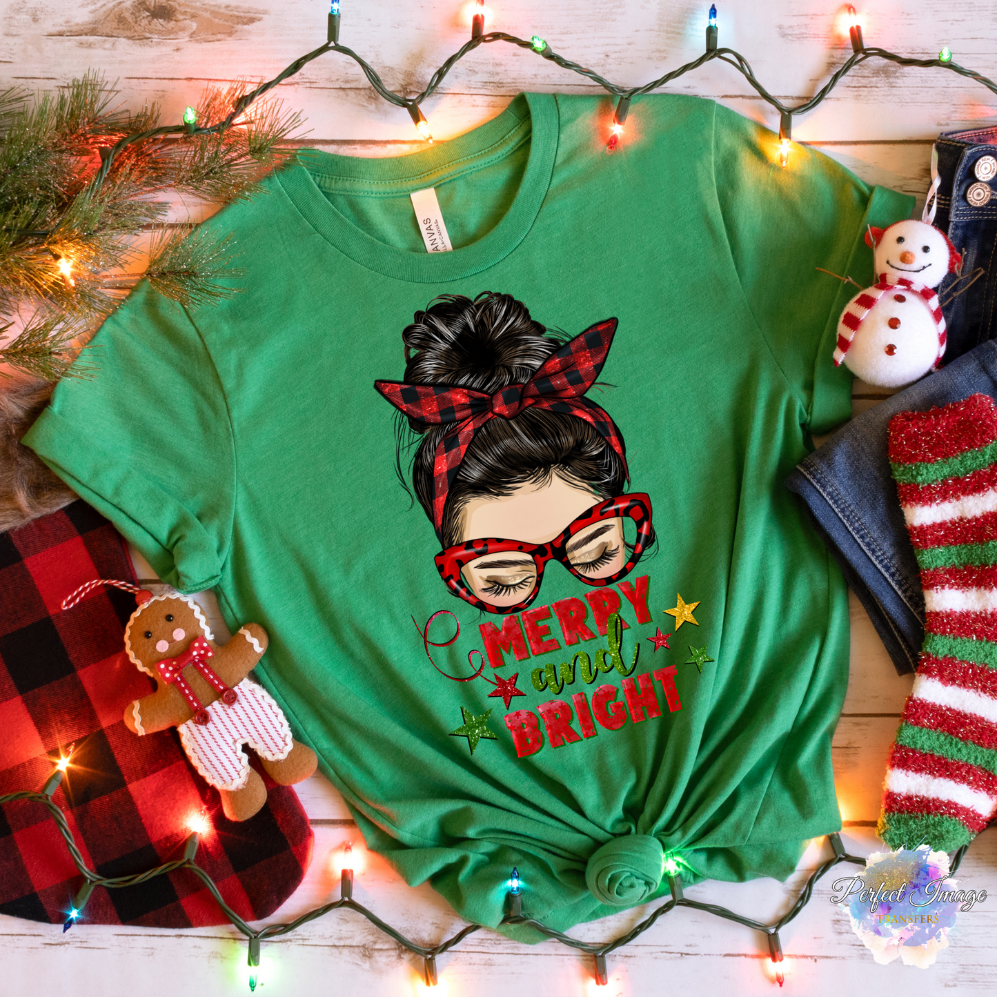 Merry and Bright-Clear Screen Print Transfer