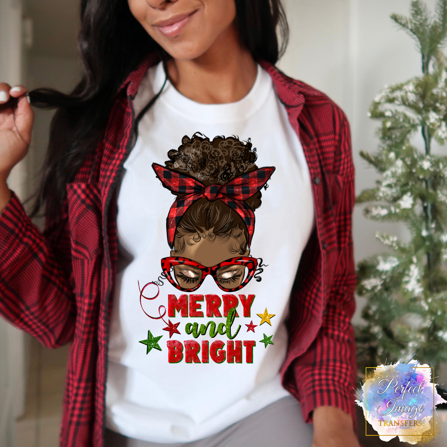 Merry and Bright-Clear Screen Print Transfer