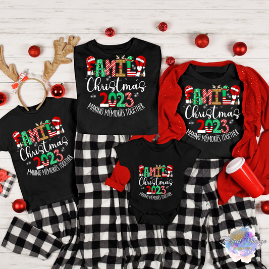 Family Christmas 2023-Adult Shirt-White Font